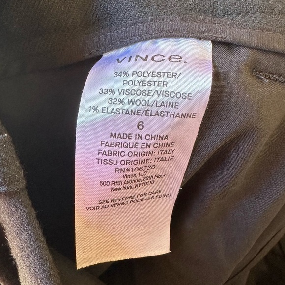 Vince Pleat Front Crop Black Wide Leg Pants - Picture 14 of 16